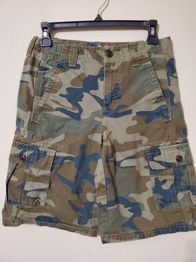 L.L. Bean Boys Sz 14 Camo Cargo Shorts Olive